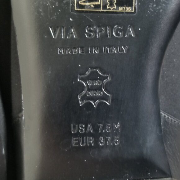 Via Spiga Tate Loafer, Black Leather & Elastic, Womens Size 7.5 US / 37.5 - Picture 12 of 12